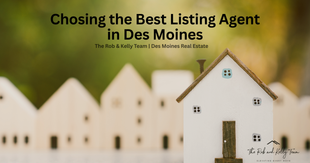 Best listing agent in Des Moines meeting with homeowners to discuss selling a $400K+ home